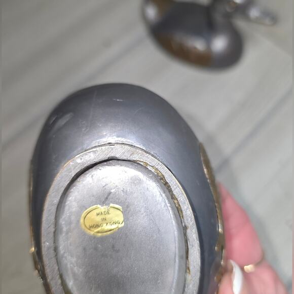 Vtg 1960s Pewter & Brass Duck Trinket Dish Bird Figurine Silver & Gold Jewlery - Picture 4 of 7